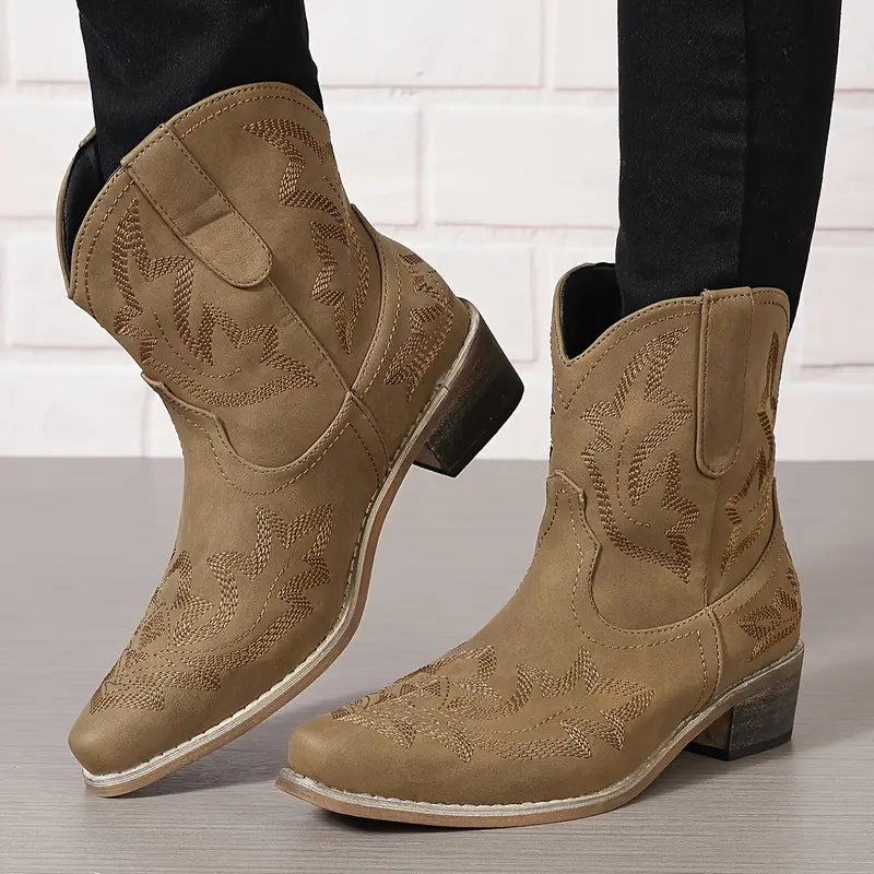 Elegante Stiefeletten Frauen Western Style