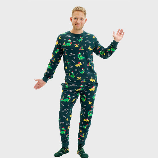 Vergnügliche Weihnachtspyjamas für Herren Dino Design - IdealeKleiden