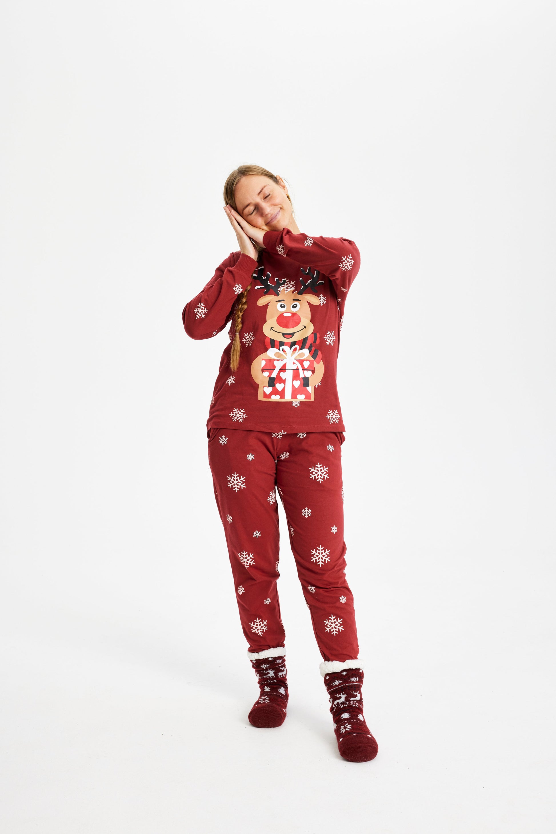 Weihnachts-Pyjama Rot Damen Elegant - IdealeKleiden