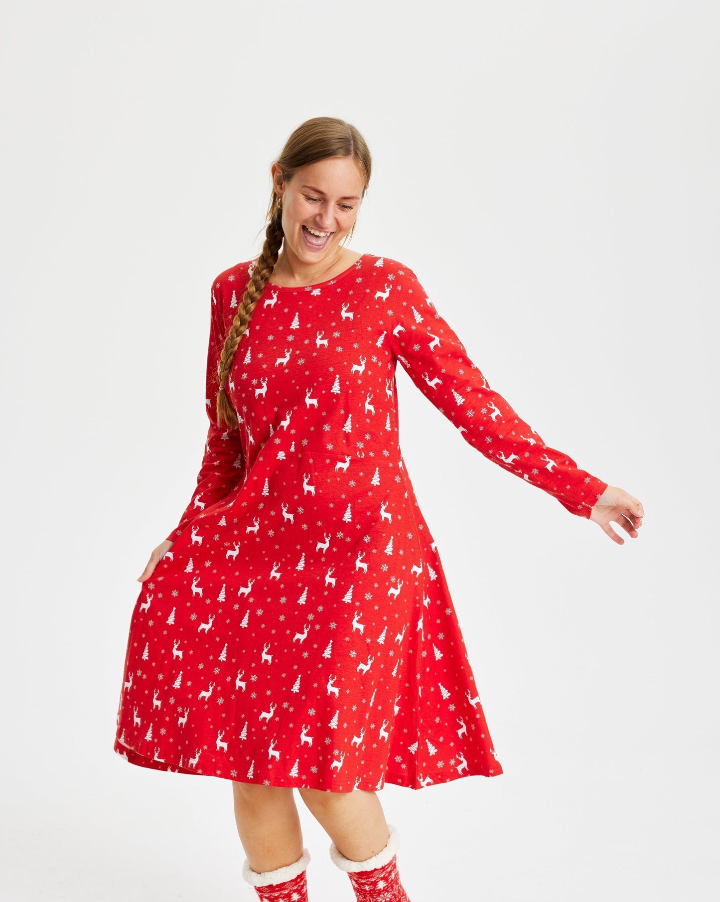 Rotes Frauenkleid Elegant - IdealeKleiden