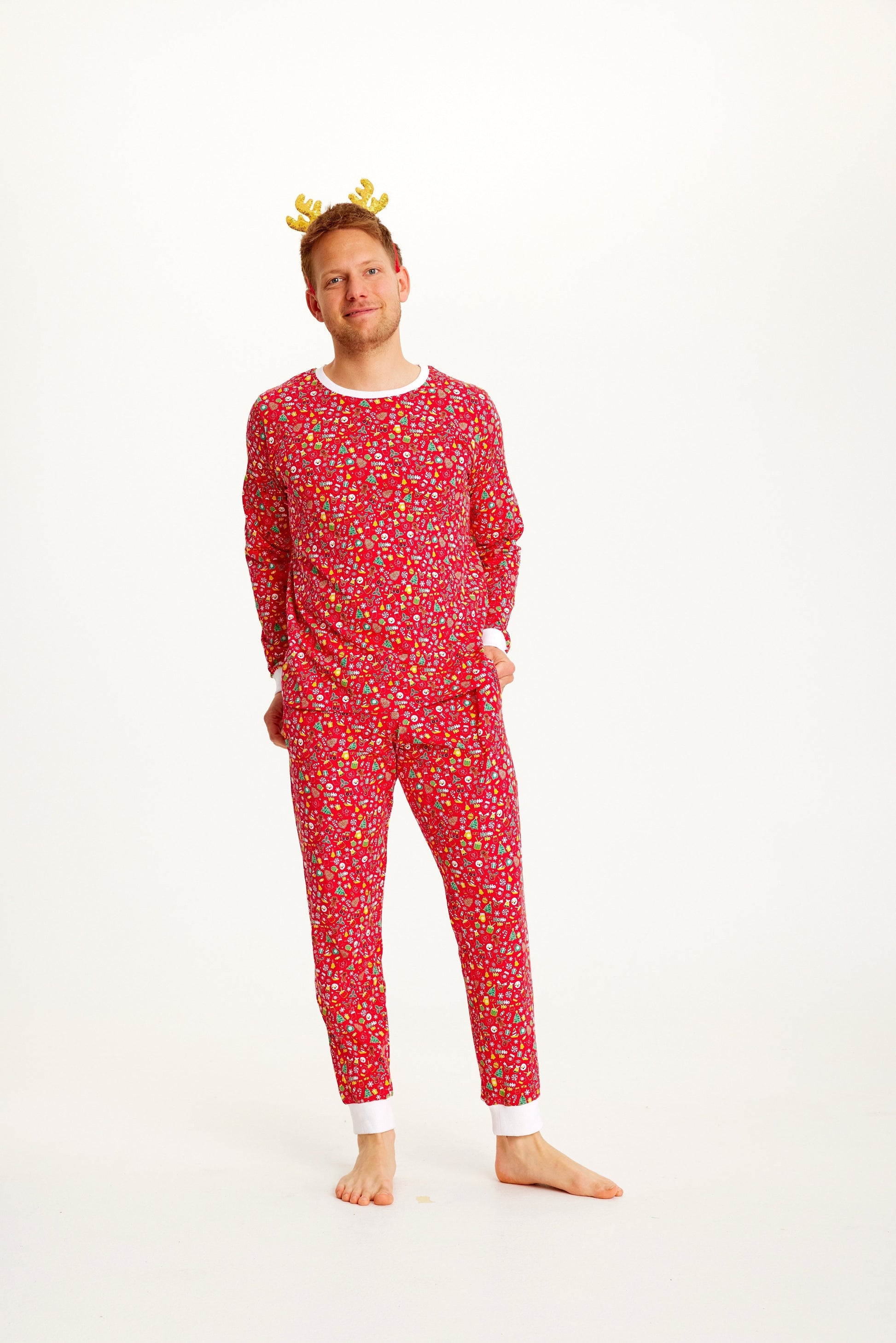 Weihnachtspyjama Rot Herren Lustig - IdealeKleiden