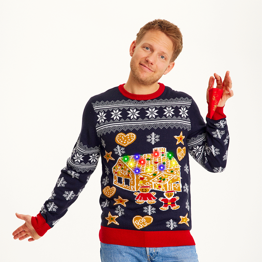 Weihnachtspullover Herren Lebkuchen Design - IdealeKleiden