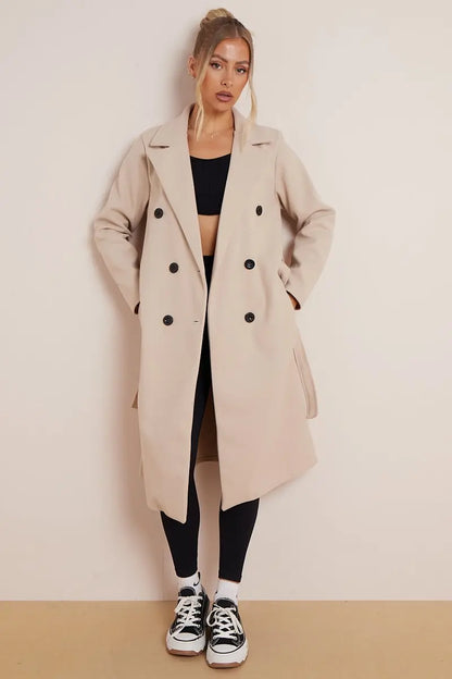 Damen Doppelreihen Mantel Chic Elegant