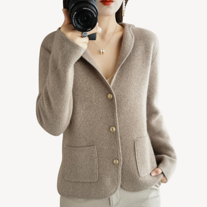 Damen Wollcardigan Elegante Knöpfe