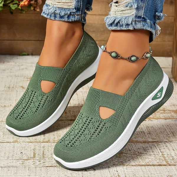 Damen Slip-On Sneaker Bequem Stricken