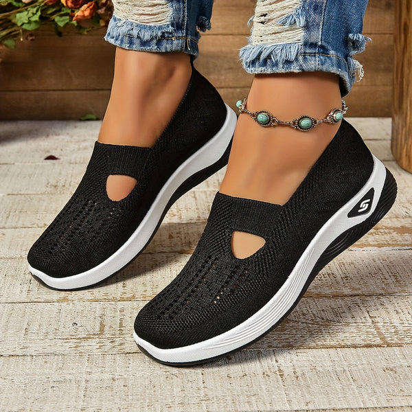 Damen Slip-On Sneaker Bequem Stricken - IdealeKleiden