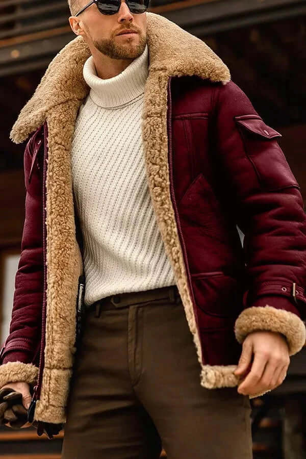 Stylische Lederjacke Herren Modell