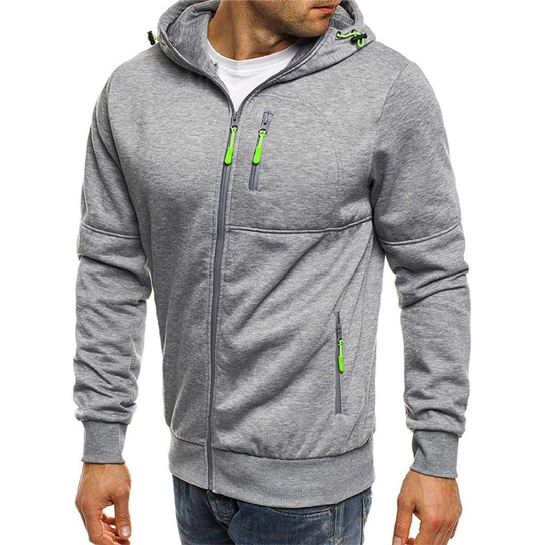 Herren Kapuzenjacke Warm Reißverschluss Taschen