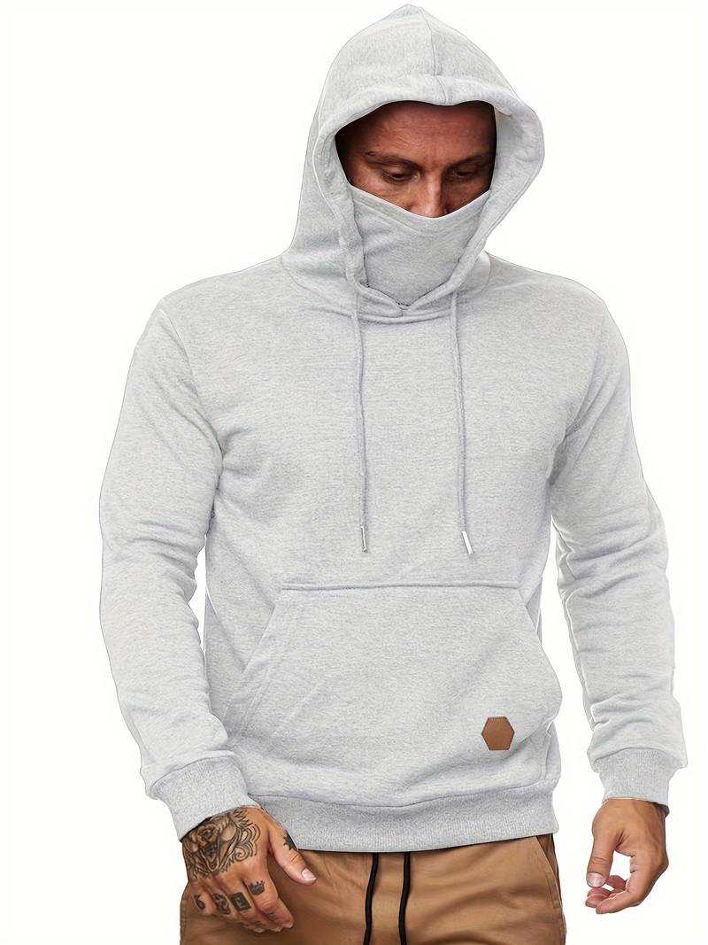 Kapuzenpullover Herren mit Gesichtsmaske und Tasche - IdealeKleiden