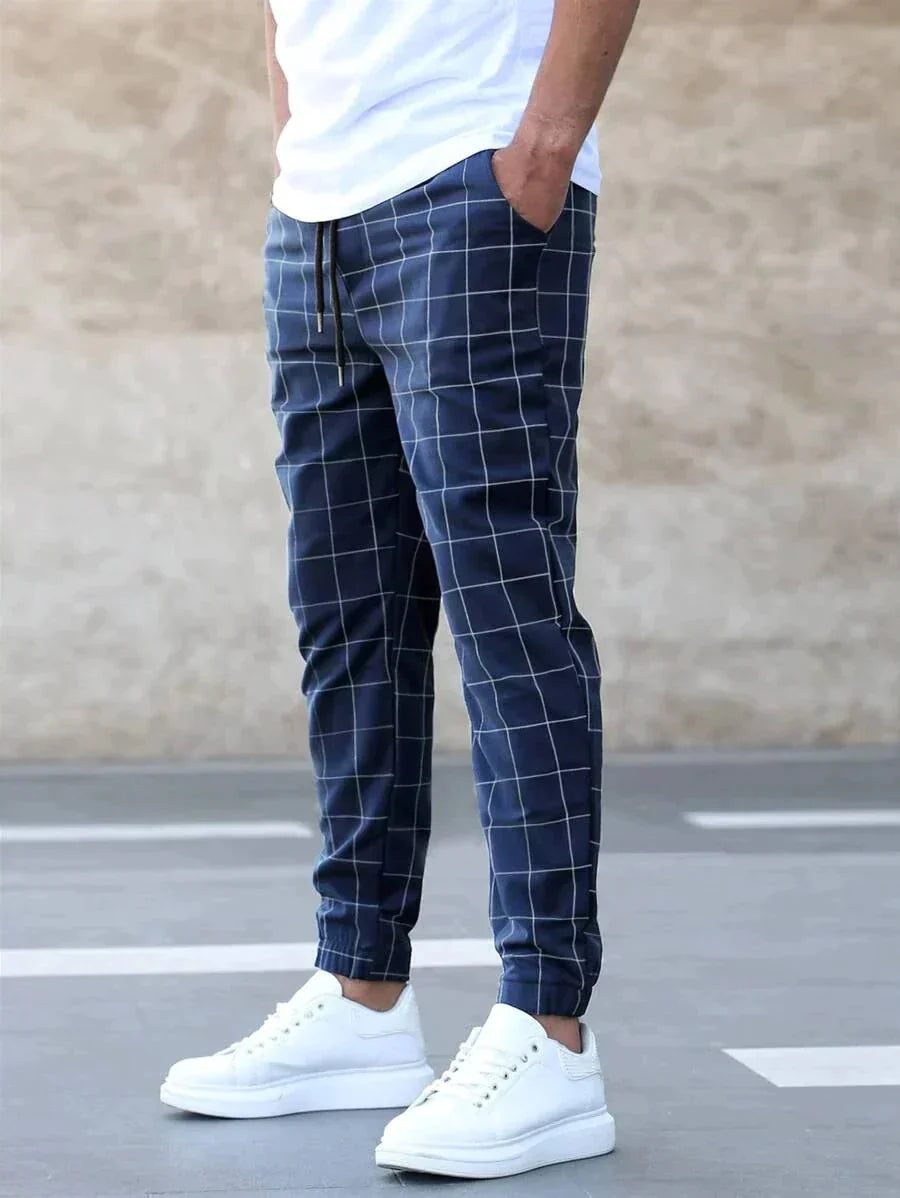 Modische Karohose Jogger Elastisch Herren