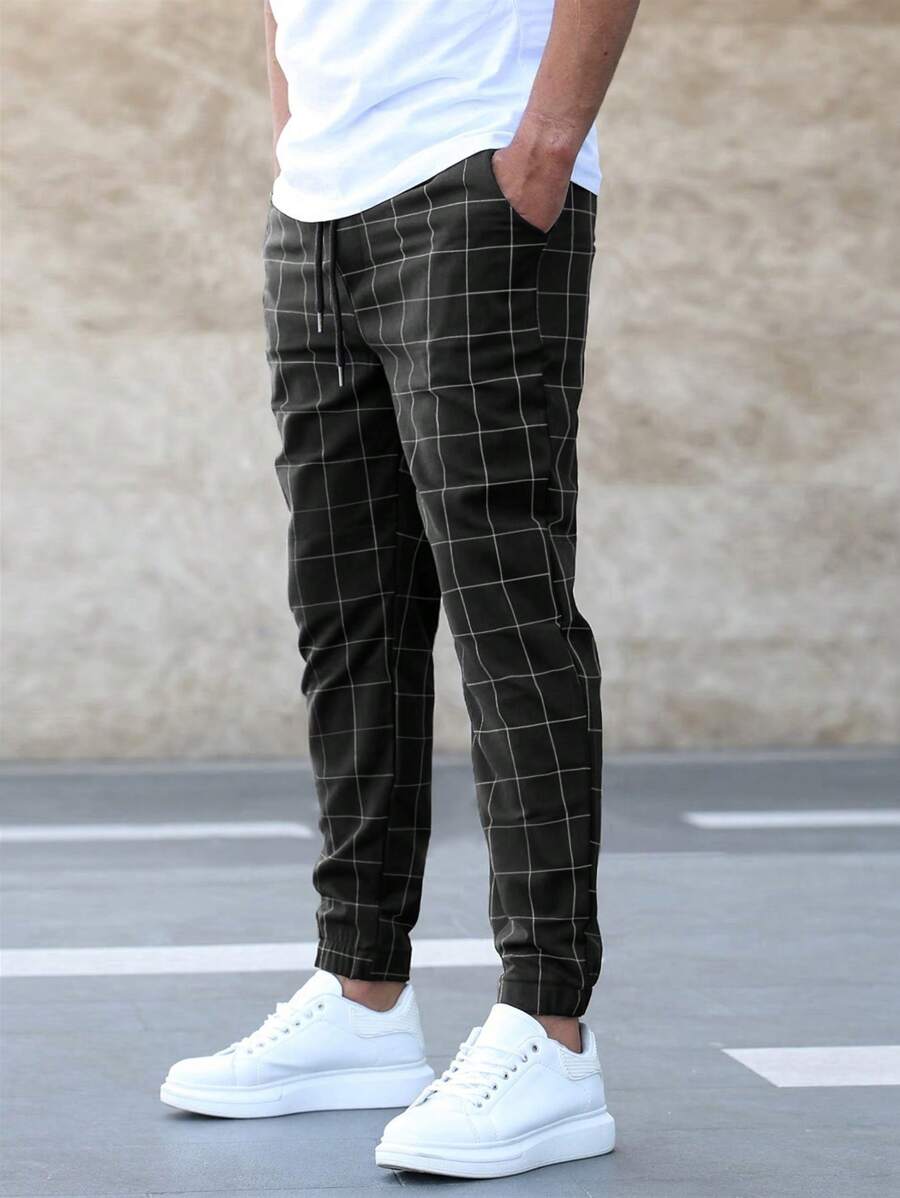 Modische Karohose Jogger Elastisch Herren