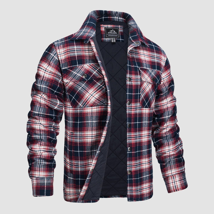 Karierte Herrenjacke Gesteppt Modern