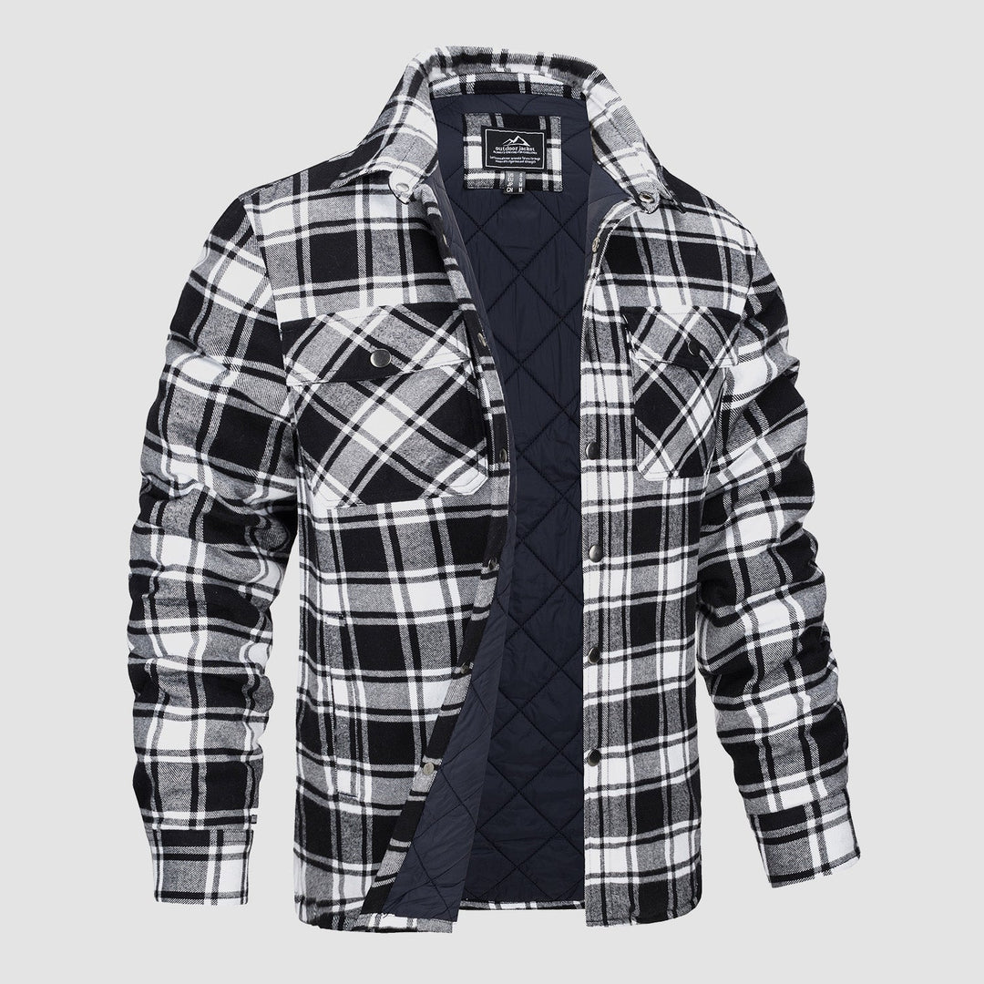 Karierte Herrenjacke Gesteppt Modern