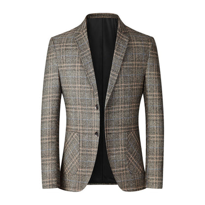 Herren Blazer Karierter Eleganter Einreihig