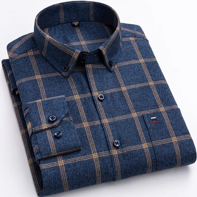 Elegantes Herren-Karohemd Langarm - IdealeKleiden