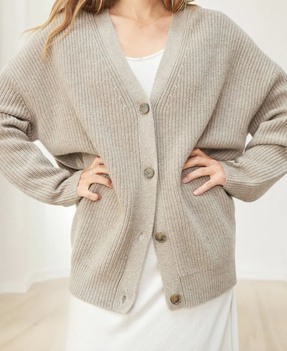 Damen Cardigan Oversized Herbst Modell - IdealeKleiden