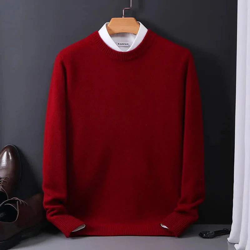Kaschmir Pullover Herren Rundhals Weich