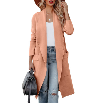 Elegante Strickkleidung Winter Wildlederlook