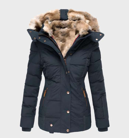 Elegante Damen Winterjacke Slim Fit Kapuze