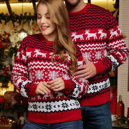 Weihnachtspulli Rentier Muster Unisex Strick