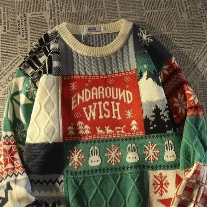 Weihnachtspullover Langarm Warm Stylisch