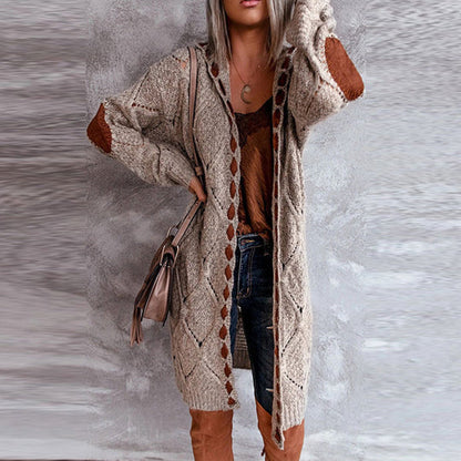 Stylische Strickjacke mit Kapuze Damen