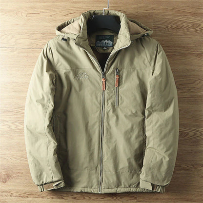 Praktische Outdoorjacke Wasserabweisend Fleece Kapuze - IdealeKleiden