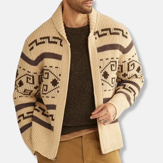 Herren Cardigan Wollig Mit Reißverschluss - IdealeKleiden