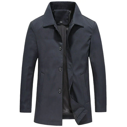 Herren Trenchcoat Elegant Baumwolle Knöpfe
