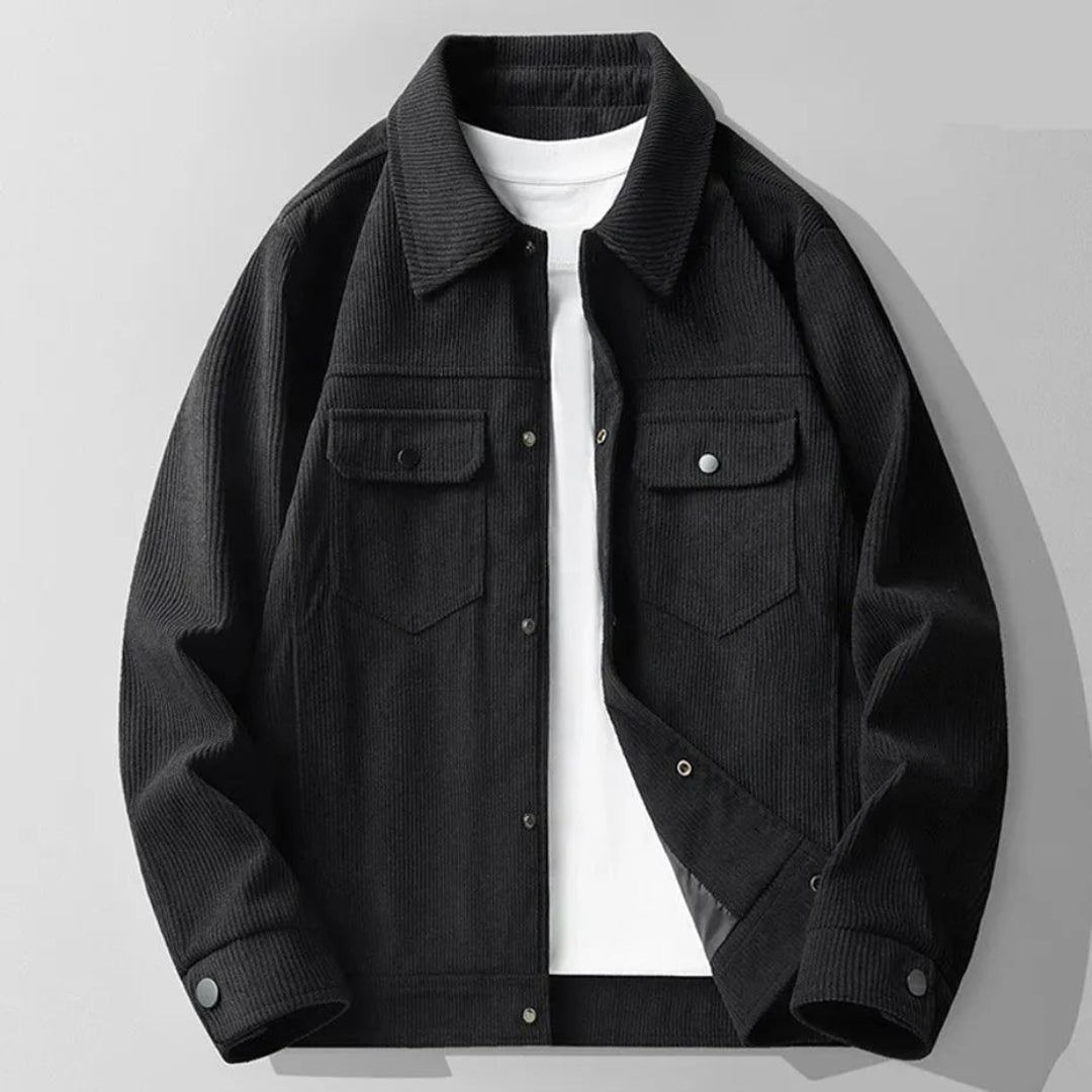 Cordjacke mit Verstellbarem Kragen - IdealeKleiden