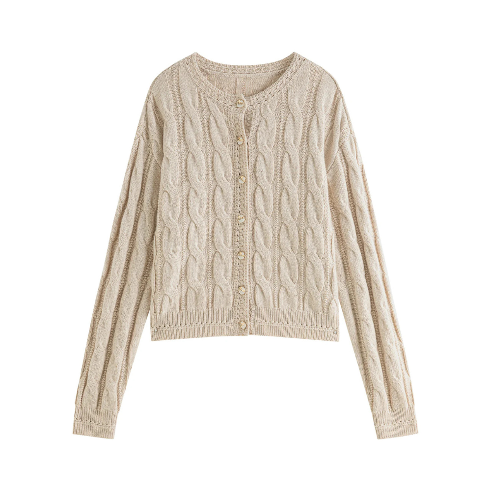 Strickjacke Damen Kabelmuster Elegent