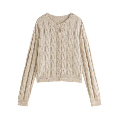 Strickjacke Damen Kabelmuster Elegent