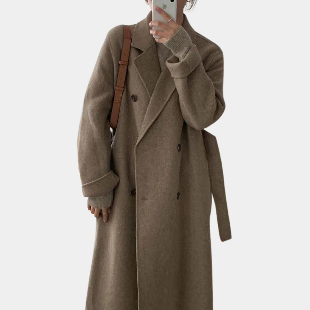 Warme Damenwintermantel Doppeltknöpfig