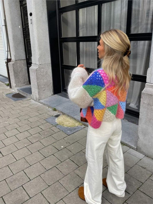 Bunte Strickpullover Damen Mode - IdealeKleiden