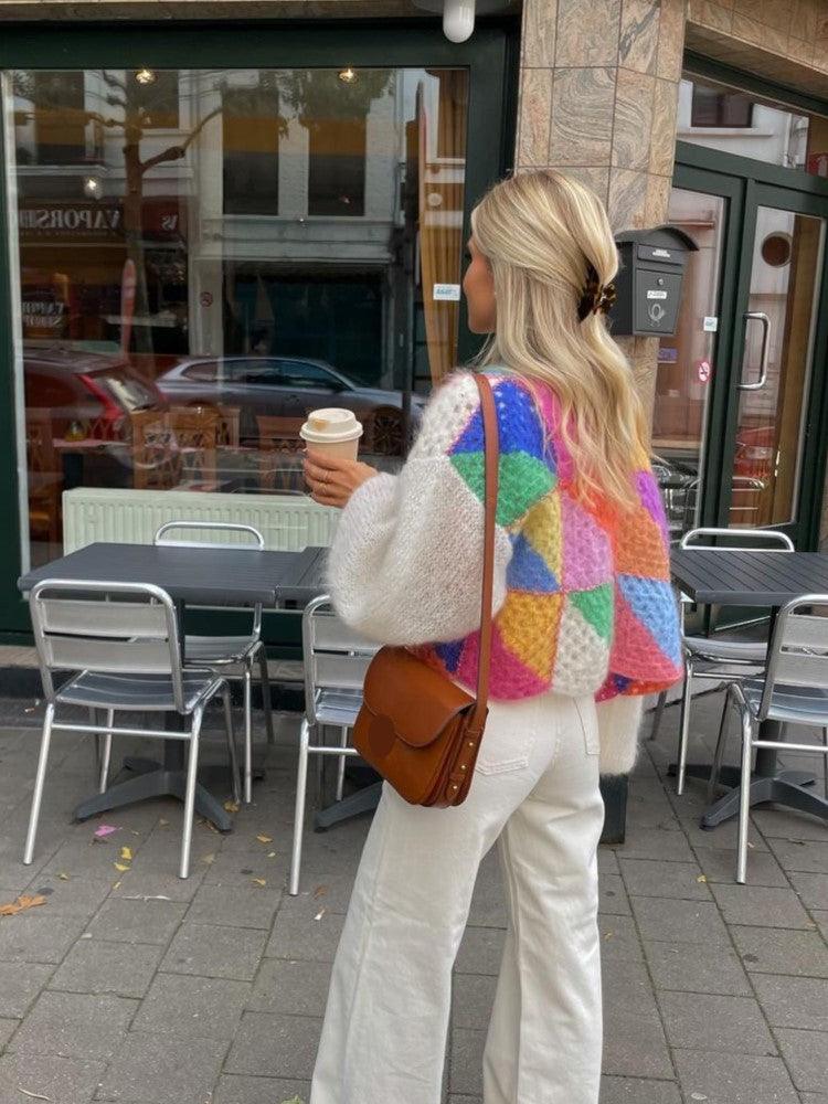 Bunte Strickpullover Damen Mode
