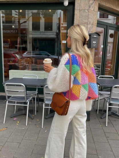Bunte Strickpullover Damen Mode