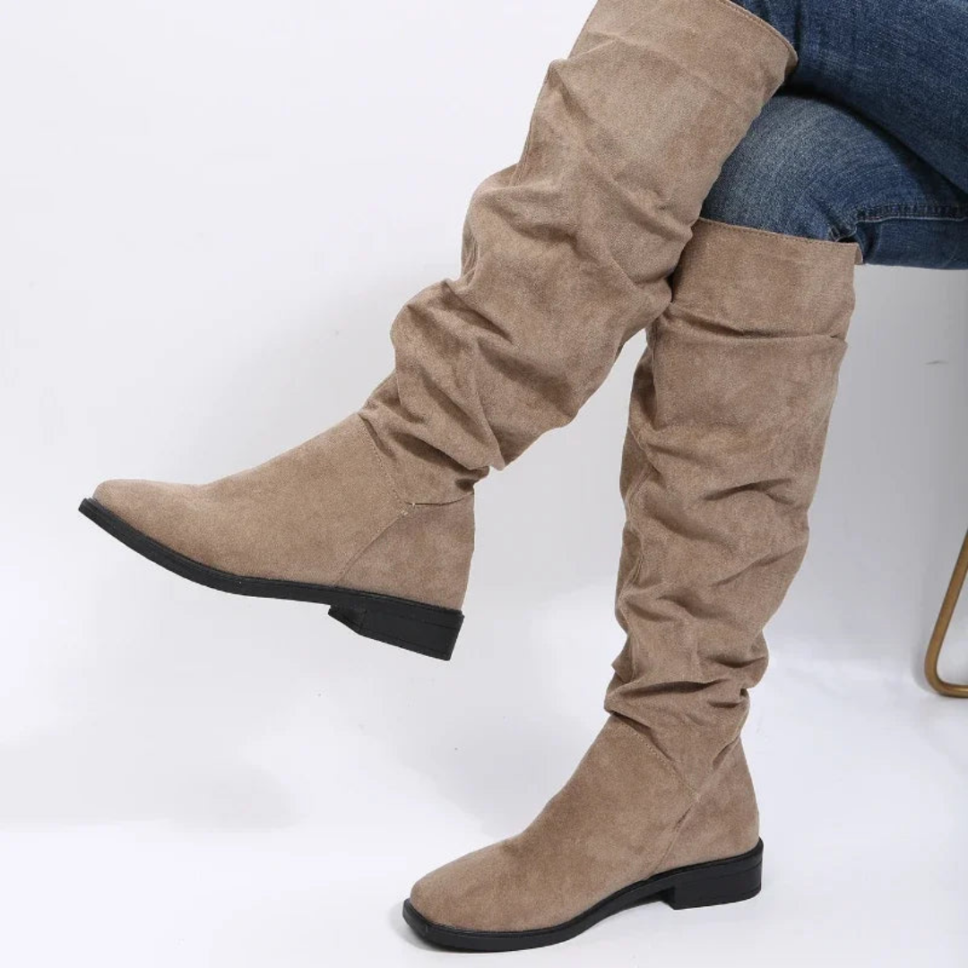 Damenschuhe Stiefel Kniehoch Elegant Bequem - IdealeKleiden
