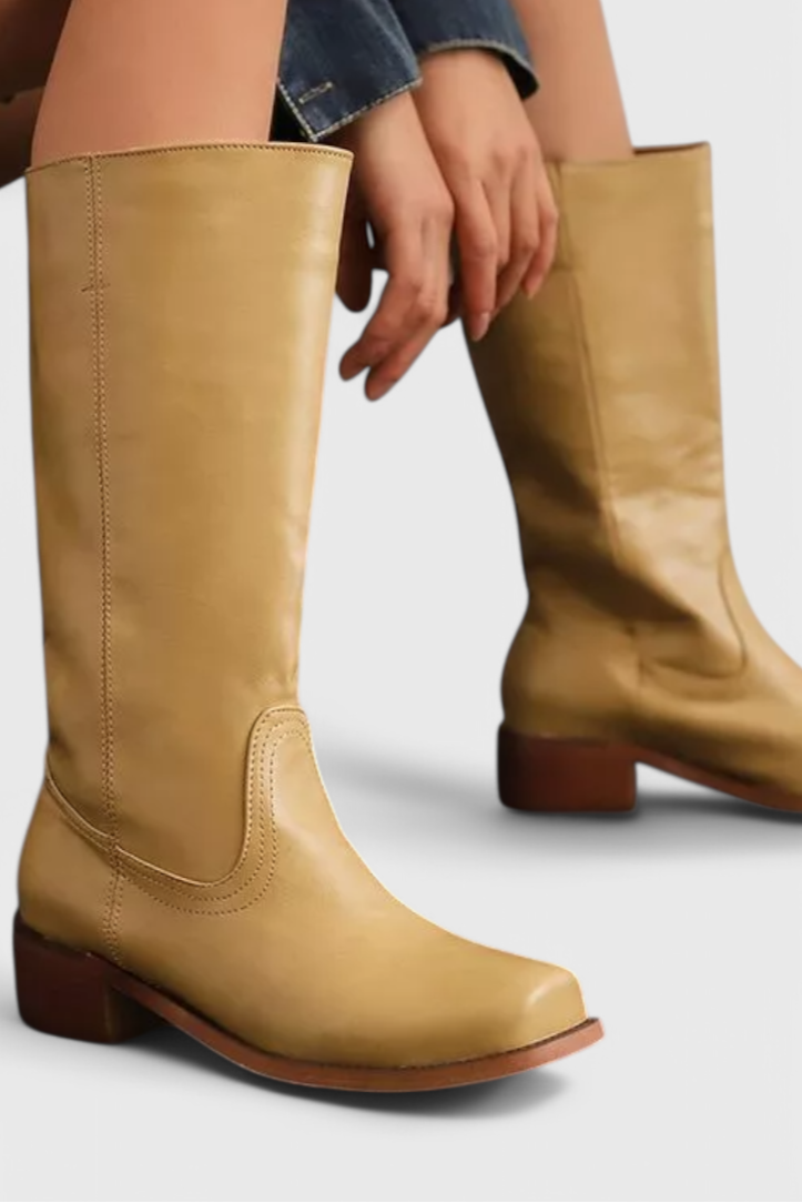 Damenstiefel Stilvoll Blockabsatz Schuhe - IdealeKleiden