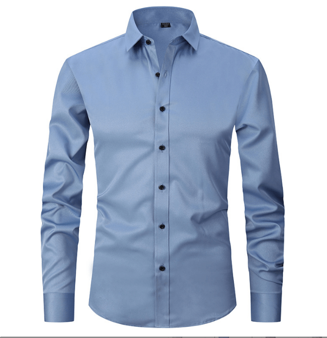 Slim Fit Langarmhemd für Männer Bügelfrei