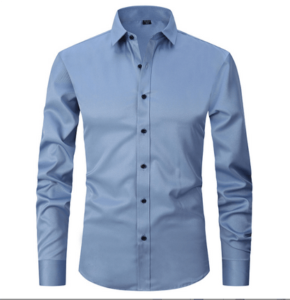 Slim Fit Langarmhemd für Männer Bügelfrei