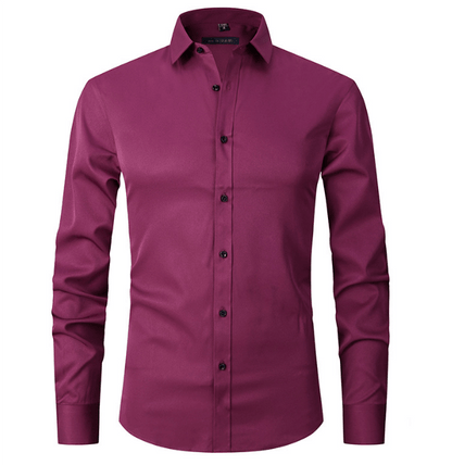 Slim Fit Langarmhemd für Männer Bügelfrei