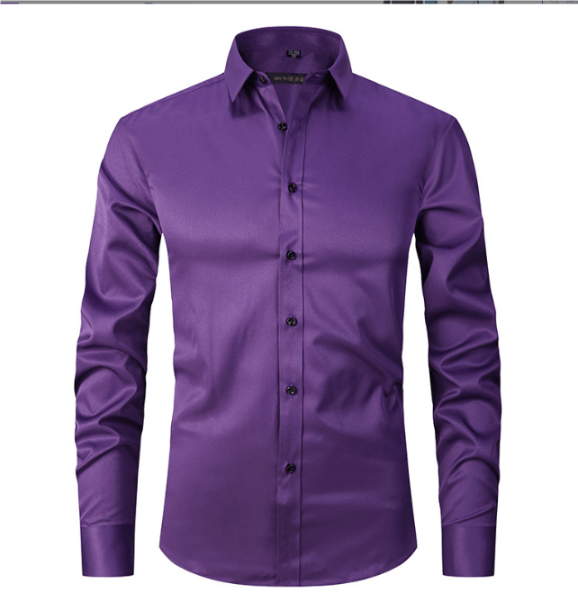 Slim Fit Langarmhemd für Männer Bügelfrei