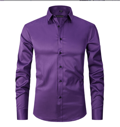 Slim Fit Langarmhemd für Männer Bügelfrei