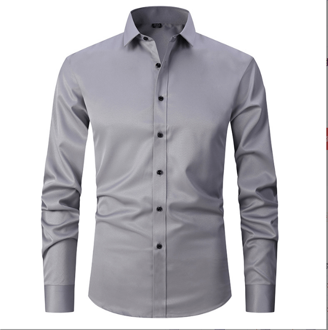 Slim Fit Langarmhemd für Männer Bügelfrei
