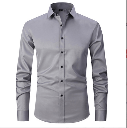 Slim Fit Langarmhemd für Männer Bügelfrei