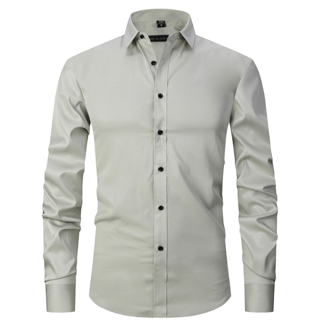 Slim Fit Langarmhemd für Männer Bügelfrei