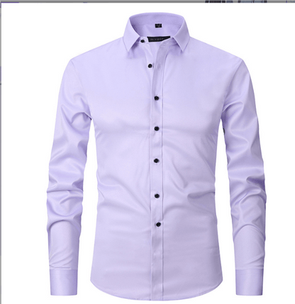 Slim Fit Langarmhemd für Männer Bügelfrei