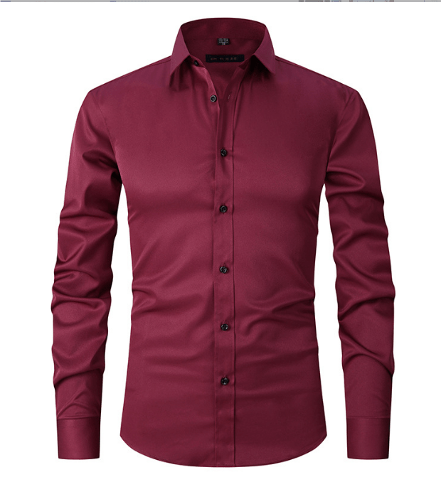 Slim Fit Langarmhemd für Männer Bügelfrei