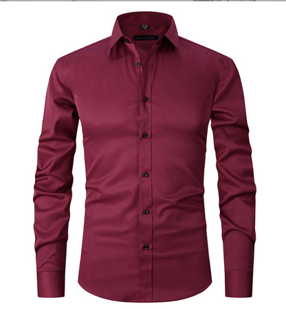 Slim Fit Langarmhemd für Männer Bügelfrei