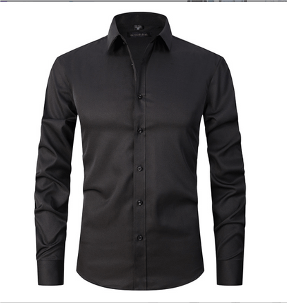 Slim Fit Langarmhemd für Männer Bügelfrei